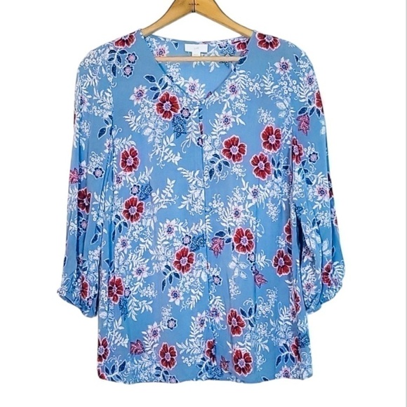 J. Jill Floral Button Front Blouse - Picture 2 of 5